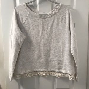 Lou & Grey lace bottom sweatshirt